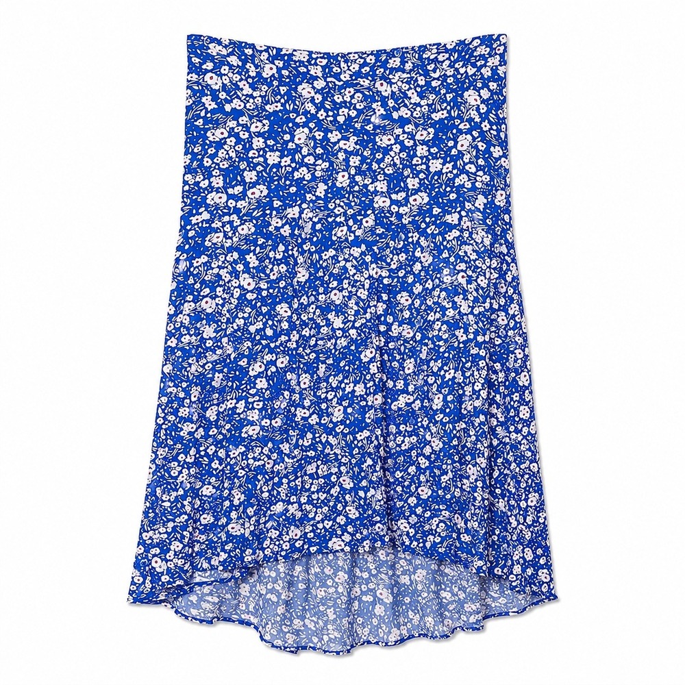 Prettygarden Blue Floral Midi Skirt NWT Lined Cottagecore Boho XL